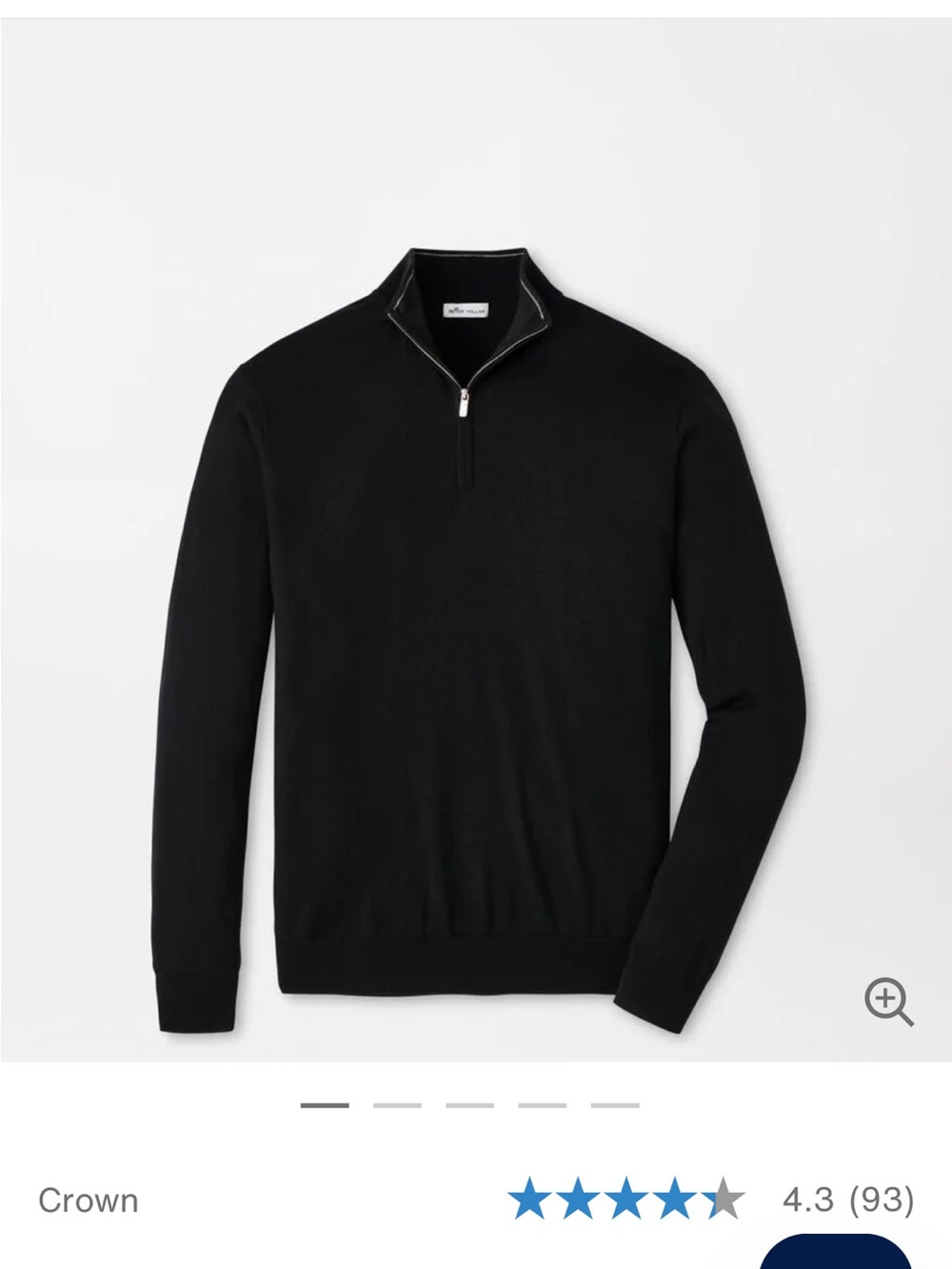 Peter Millar Men's Black Half-Zip Sweater